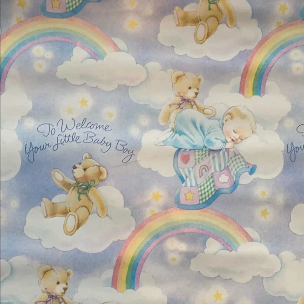 Vintage Baby Shower Baby Boy Wrapping Paper